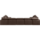  Manufacturer Color_Brown -- Indulge 175" Brown Velvet Upholstered 7 pc Modular Sectional IMAGE 3
