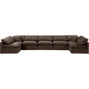  Manufacturer Color_Brown -- Indulge 175" Brown Velvet Upholstered 7 pc Modular Sectional IMAGE 4