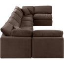  Manufacturer Color_Brown -- Indulge 175" Brown Velvet Upholstered 7 pc Modular Sectional IMAGE 5