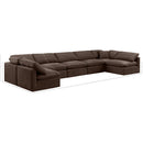  Manufacturer Color_Brown -- Indulge 175" Brown Velvet Upholstered 7 pc Modular Sectional IMAGE 8