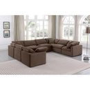  Manufacturer Color_Brown -- Indulge 140" Brown Velvet Upholstered 8 pc Modular Sectional IMAGE 2