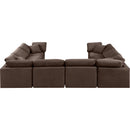  Manufacturer Color_Brown -- Indulge 140" Brown Velvet Upholstered 8 pc Modular Sectional IMAGE 3