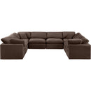  Manufacturer Color_Brown -- Indulge 140" Brown Velvet Upholstered 8 pc Modular Sectional IMAGE 4