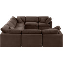  Manufacturer Color_Brown -- Indulge 140" Brown Velvet Upholstered 8 pc Modular Sectional IMAGE 5