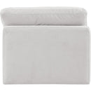 Meridian Indulge Cream Velvet Armless Chair IMAGE 3