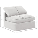 Meridian Indulge Cream Velvet Armless Chair IMAGE 8