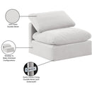 Meridian Indulge Cream Velvet Armless Chair IMAGE 9
