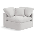  Manufacturer Color_Cream -- Indulge Cream Velvet Upholstered Modular Corner Chair IMAGE 1