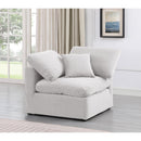 Manufacturer Color_Cream -- Indulge Cream Velvet Upholstered Modular Corner Chair IMAGE 2