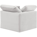  Manufacturer Color_Cream -- Indulge Cream Velvet Upholstered Modular Corner Chair IMAGE 3