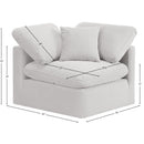  Manufacturer Color_Cream -- Indulge Cream Velvet Upholstered Modular Corner Chair IMAGE 8