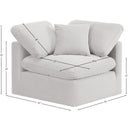 Meridian Indulge Cream Velvet Corner Chair IMAGE 8