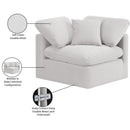  Manufacturer Color_Cream -- Indulge Cream Velvet Upholstered Modular Corner Chair IMAGE 9