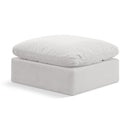  Manufacturer Color_Cream -- Indulge Cream Velvet Upholstered Modular Ottoman IMAGE 1