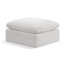 Meridian Indulge Cream Velvet Ottoman IMAGE 1