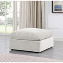  Manufacturer Color_Cream -- Indulge Cream Velvet Upholstered Modular Ottoman IMAGE 2