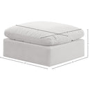  Manufacturer Color_Cream -- Indulge Cream Velvet Upholstered Modular Ottoman IMAGE 5