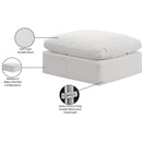  Manufacturer Color_Cream -- Indulge Cream Velvet Upholstered Modular Ottoman IMAGE 6