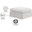 Meridian Indulge Cream Velvet Ottoman IMAGE 6