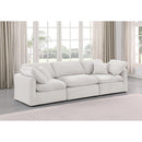  Manufacturer Color_Cream -- Indulge 105" Cream Velvet Upholstered 3 pc Modular Sofa IMAGE 2