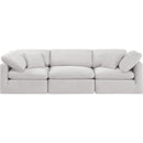  Manufacturer Color_Cream -- Indulge 105" Cream Velvet Upholstered 3 pc Modular Sofa IMAGE 4