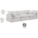 Manufacturer Color_Cream -- Indulge 105" Cream Velvet Upholstered 3 pc Modular Sofa IMAGE 9