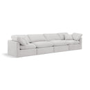  Manufacturer Color_Cream -- Indulge 140" Cream Velvet Upholstered 4 pc Modular Sofa IMAGE 1