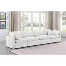  Manufacturer Color_Cream -- Indulge 140" Cream Velvet Upholstered 4 pc Modular Sofa IMAGE 2