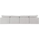  Manufacturer Color_Cream -- Indulge 140" Cream Velvet Upholstered 4 pc Modular Sofa IMAGE 3