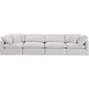  Manufacturer Color_Cream -- Indulge 140" Cream Velvet Upholstered 4 pc Modular Sofa IMAGE 4