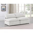  Manufacturer Color_Cream -- Indulge 70" Cream Velvet Upholstered 2 pc Armless Modular Loveseat IMAGE 2