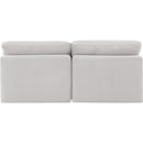  Manufacturer Color_Cream -- Indulge 70" Cream Velvet Upholstered 2 pc Armless Modular Loveseat IMAGE 3