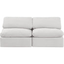  Manufacturer Color_Cream -- Indulge 70" Cream Velvet Upholstered 2 pc Armless Modular Loveseat IMAGE 4