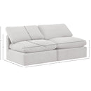  Manufacturer Color_Cream -- Indulge 70" Cream Velvet Upholstered 2 pc Armless Modular Loveseat IMAGE 7