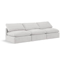 Manufacturer Color_Cream -- Indulge 105" Cream Velvet Upholstered 3 pc Armless Modular Sofa IMAGE 1