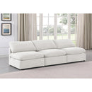 Manufacturer Color_Cream -- Indulge 105" Cream Velvet Upholstered 3 pc Armless Modular Sofa IMAGE 2