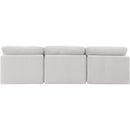  Manufacturer Color_Cream -- Indulge 105" Cream Velvet Upholstered 3 pc Armless Modular Sofa IMAGE 3