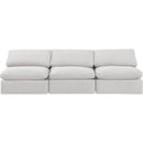  Manufacturer Color_Cream -- Indulge 105" Cream Velvet Upholstered 3 pc Armless Modular Sofa IMAGE 4