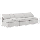  Manufacturer Color_Cream -- Indulge 105" Cream Velvet Upholstered 3 pc Armless Modular Sofa IMAGE 7