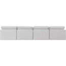  Manufacturer Color_Cream -- Indulge 140" Cream Velvet Upholstered 4 pc Armless Modular Sofa IMAGE 3