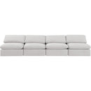  Manufacturer Color_Cream -- Indulge 140" Cream Velvet Upholstered 4 pc Armless Modular Sofa IMAGE 4
