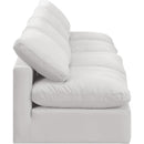  Manufacturer Color_Cream -- Indulge 140" Cream Velvet Upholstered 4 pc Armless Modular Sofa IMAGE 5