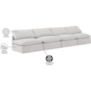  Manufacturer Color_Cream -- Indulge 140" Cream Velvet Upholstered 4 pc Armless Modular Sofa IMAGE 8