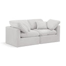  Manufacturer Color_Cream -- Indulge 70" Cream Velvet Upholstered 2 pc Modular Loveseat IMAGE 1