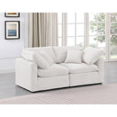  Manufacturer Color_Cream -- Indulge 70" Cream Velvet Upholstered 2 pc Modular Loveseat IMAGE 2