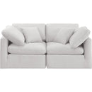  Manufacturer Color_Cream -- Indulge 70" Cream Velvet Upholstered 2 pc Modular Loveseat IMAGE 4