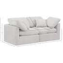  Manufacturer Color_Cream -- Indulge 70" Cream Velvet Upholstered 2 pc Modular Loveseat IMAGE 8