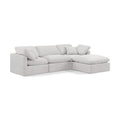  Manufacturer Color_Cream -- Indulge 105" Cream Velvet Upholstered 4 pc Modular Sectional IMAGE 1