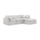  Manufacturer Color_Cream -- Indulge 105" Cream Velvet Upholstered 4 pc Modular Sectional IMAGE 1