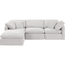  Manufacturer Color_Cream -- Indulge 105" Cream Velvet Upholstered 4 pc Modular Sectional IMAGE 4
